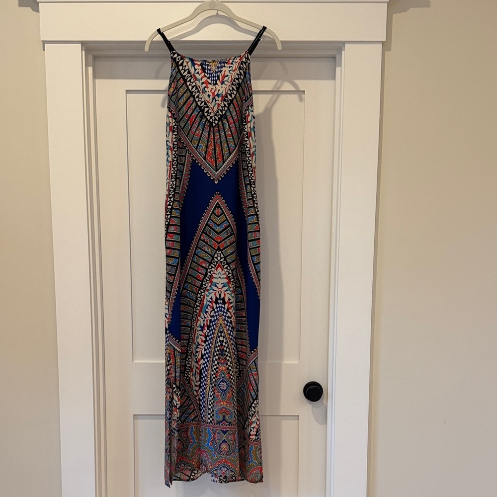 Greylin Blue and Multicolor Patterned Maxi Dress